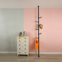 Extra Long Clothes Hanger With The Top Relying On The Ceiling And Nuclear Floor, Coat Rack Freestanding With 6 Hooks