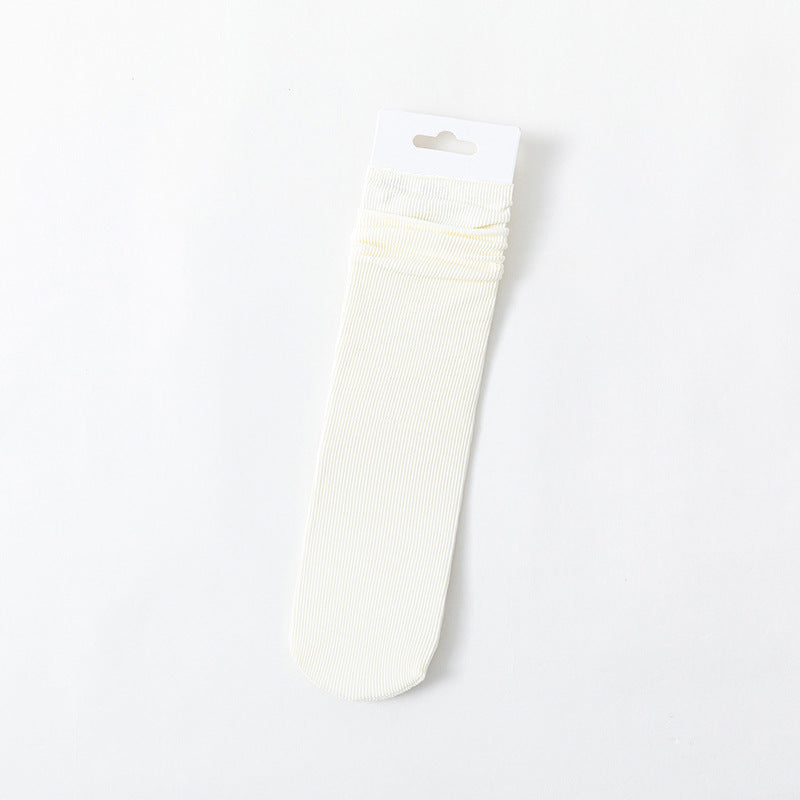 Bunching Socks Women's Springsummer Thin Solid Color