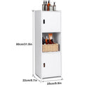 Waterproof Bathroom Storage Cabinet Free Standing Cabinet Organizer Unit White