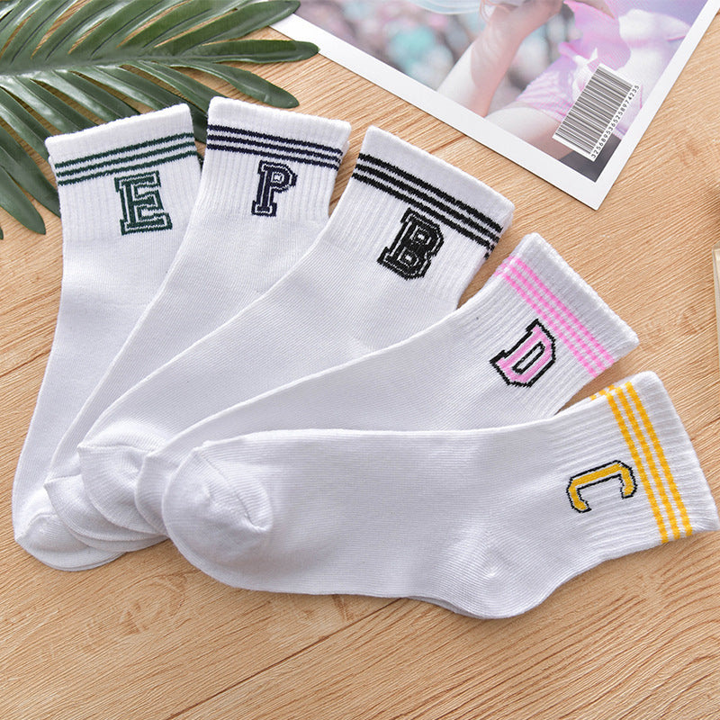 Women's alphabet tube socks