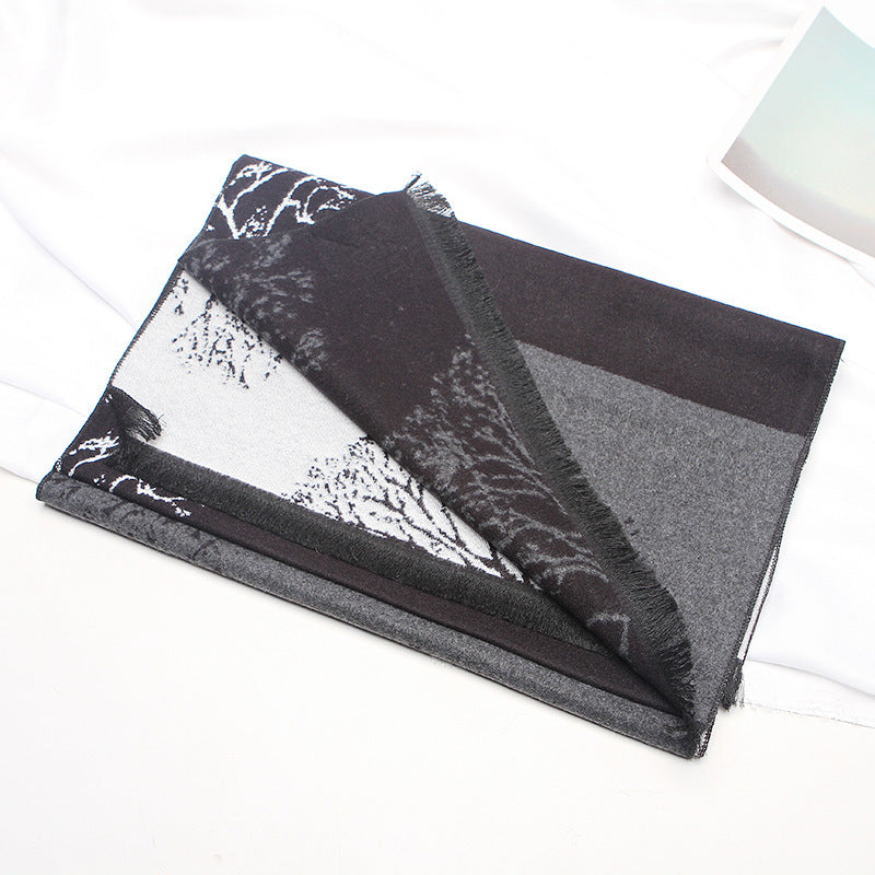 Men's Fashion Versatile Thickened Brushed Plaid Scarf