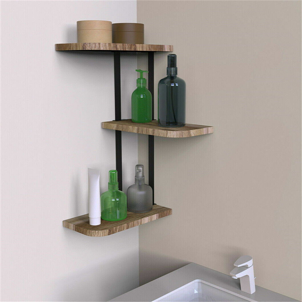 3 Tier Lucca Corner Shelf Modern Floating Wall Shelves Storage Display Shelving