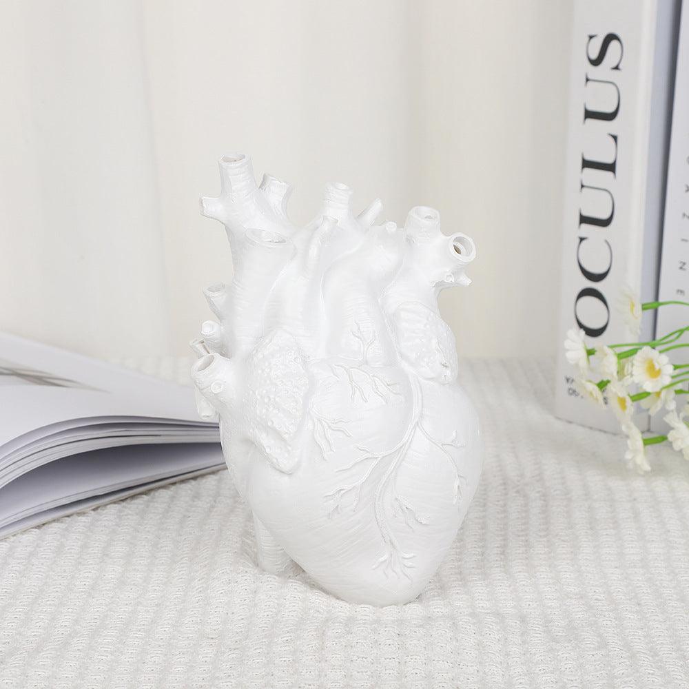 Black And White Heart Vase, Creative Heart-shaped Vase, Home Desk Decoration, Resin Crafts, Great Deal