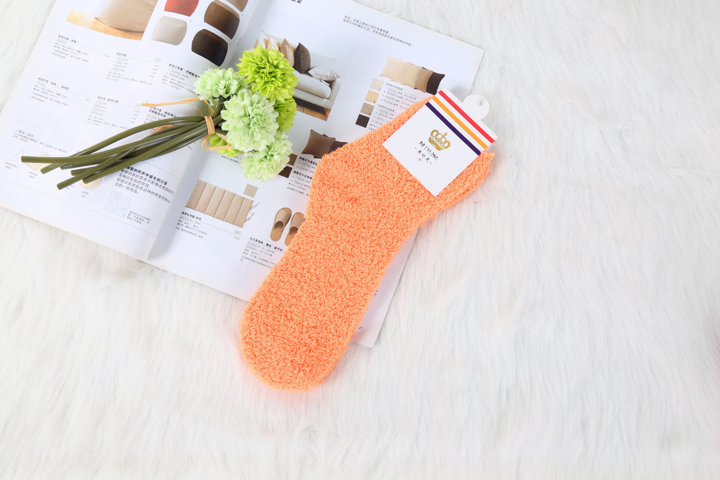 Solid Color Thick Warmth Floor Socks