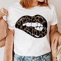 Fashion Printing Creative Color Lip Print Short Sleeve