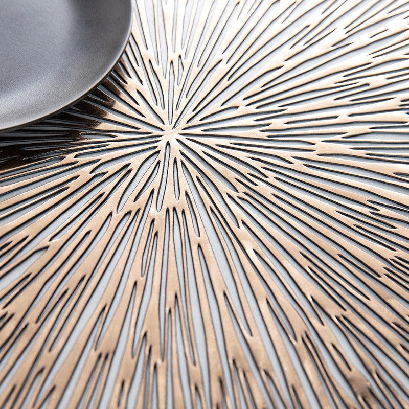 Round Hollow PVC Western-style Placemat Mirror Insulation American Plate Mat
