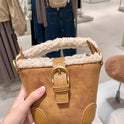 Autumn And Winter Lamb Wool Mini Bucket Bag