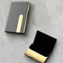 Portable Metal Storage Box Men's Simplicity Gold Business Card Holder