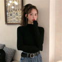 Half Turtleneck Women's Black Bottoming Shirt