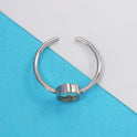 Simple Retro Fashion Adjustable Stainless Steel Mustard Seed Ring