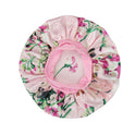 New Satin Print Nightcap Wide-brimmed Elastic Shower Cap