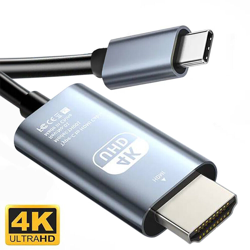 USB C To HDMI 2M 4K Cable - TV Adapter -hone -Tablet -Laptop  - For Samsung