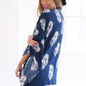 European And American Leaves Printed Cardigan Jacket