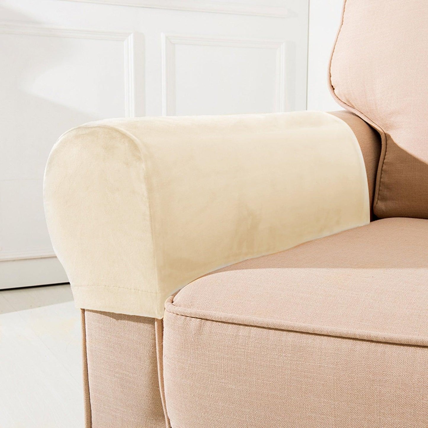 Silver Fox Velvet Sofa Hand Rail All-inclusive Protective Cover Elastic Full-cover Solid Color Household Two Pieces