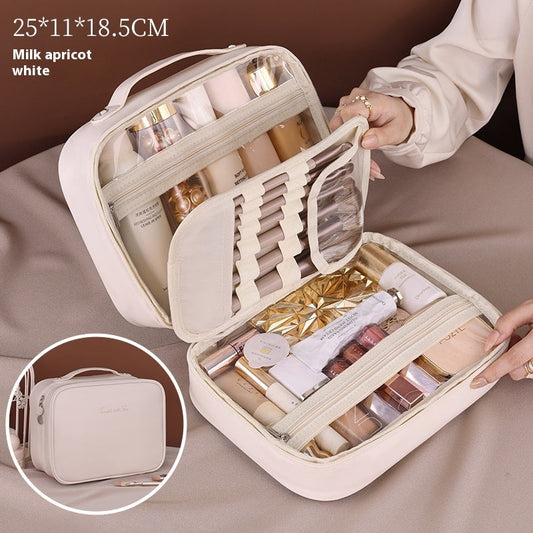 Three-in-one Multifunctional Partition Storage PU Cosmetic Bag