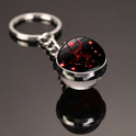 Starry Sky Twelve Constellation Keychain Time Gemstone Double Sided