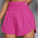 Women's Casual Elastic Loose High Waist Sports Shorts