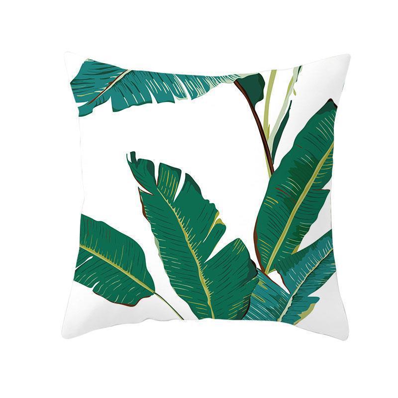 Green Plant Tassel Sofa Pillowcase