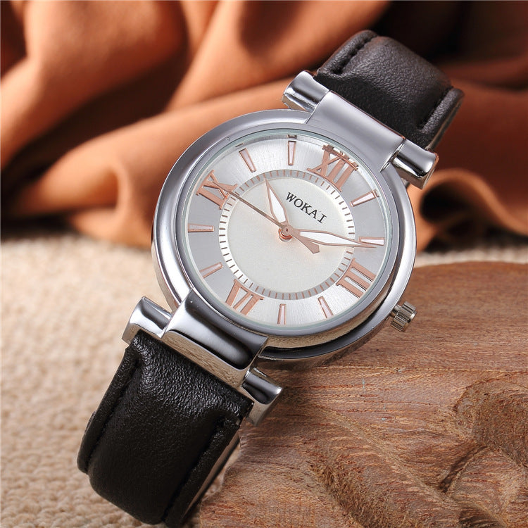 Simple Women's Belt Shell Convex Quartz Watch