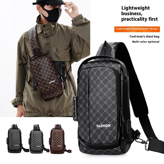 Men's Chest Bag Password Lock Men's Messenger Bag Travel Leisure