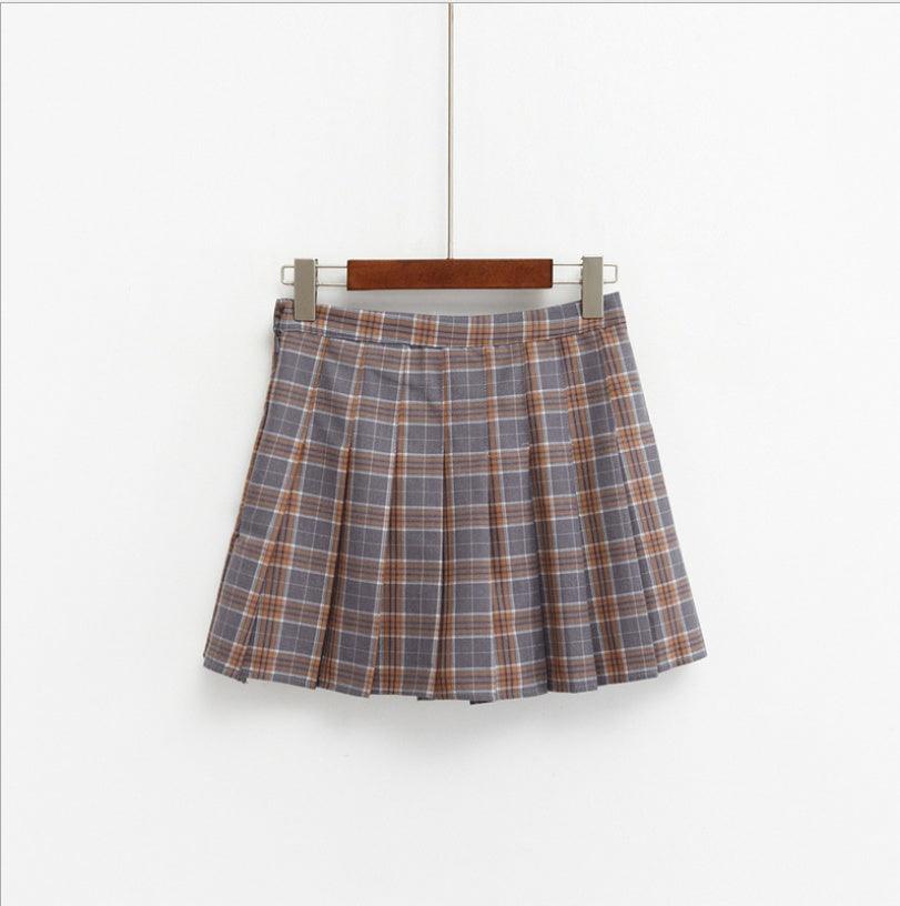 Spring New European And American Fan AA High Waist Plaid Skirt British Wind College Wind And Play Short Skirt Skirt