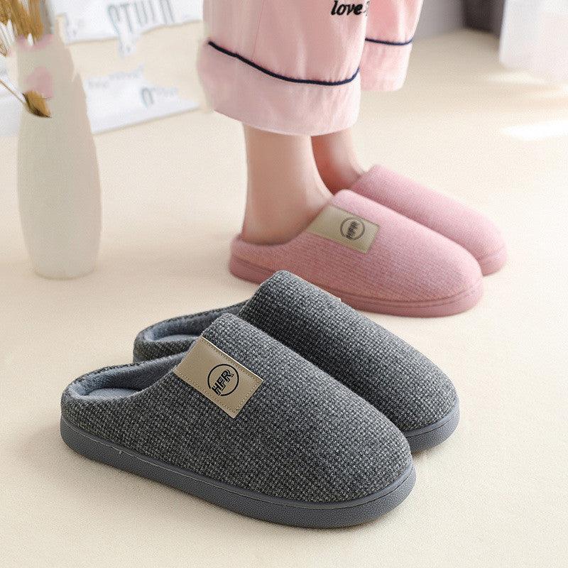 Home plus velvet couple cotton shoes