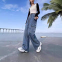 Plus Size Workwear Denim Trousers Wide Elastic High Waist Jeans