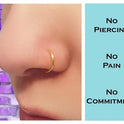 Non-piercing Nose Ring Plated 14K Gold Nose Stud