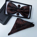 Paisley pattern bow tie dark blue black bow tie male British fashion cashew flower bow gift set