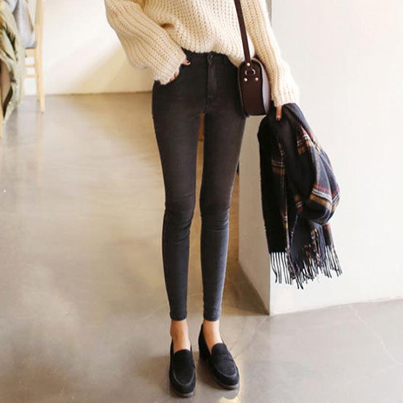 Women's Jeans High Waist Velvet Padded Stretch