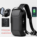 Waterproof USB Anti-theft Bag Men Oxford Crossbody Shoulder Bag Sling Multifunction Short Travel Messenger Chest Pack