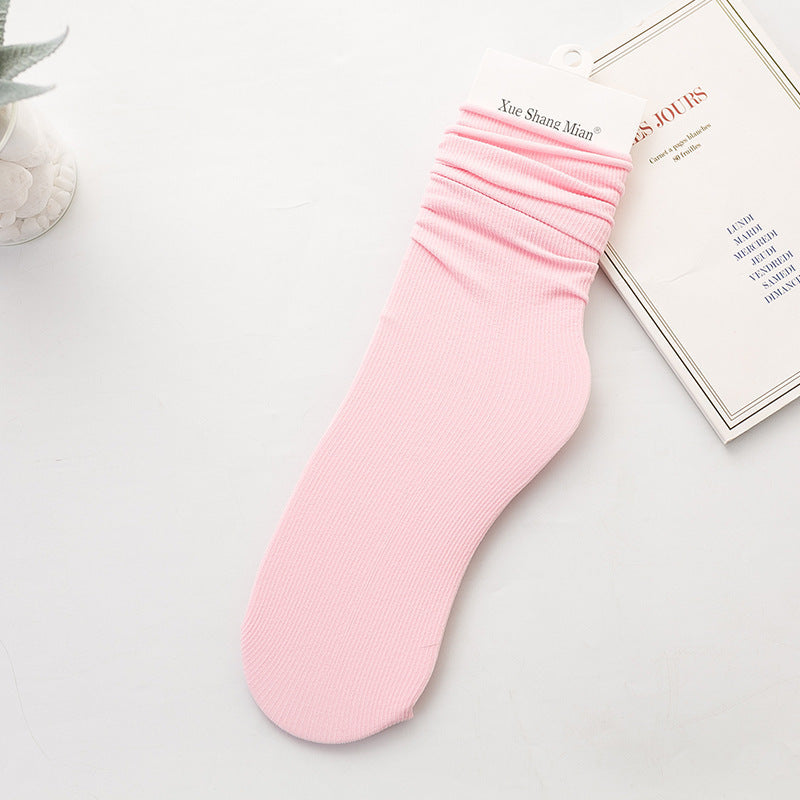 Bunching Socks Women's Springsummer Thin Solid Color