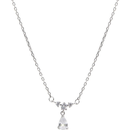 Zircon Water Drops Necklace Simple Clavicle Chain