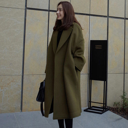 Women's wool woolen coat