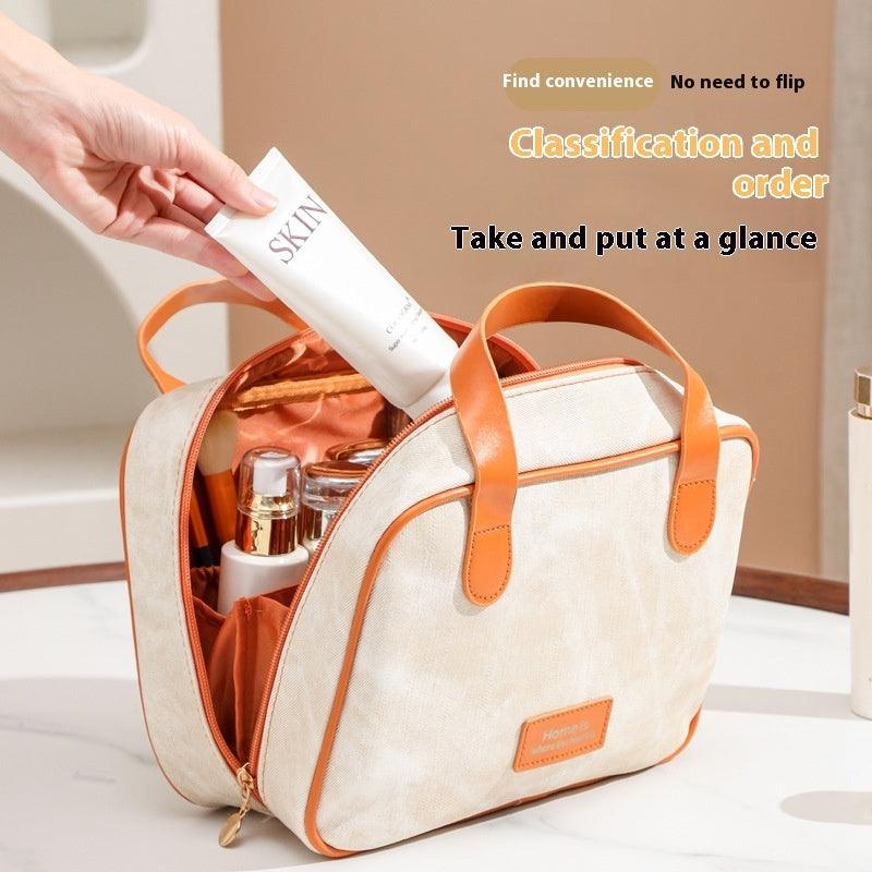 Denim Pattern Portable Cosmetic Bag Large Capacity High Sense Travel Portable