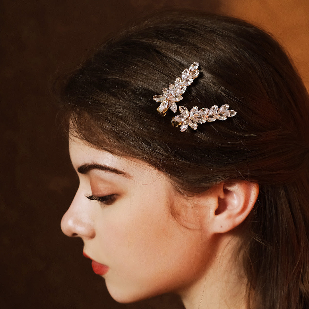 Korean Version All-match Crystal Wheat Barrettes