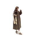 Design Sense Oatmeal Color Small Woolen Overcoat Women's Coat