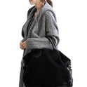 Women's Mid-length Hooded Waist Wide Loose Sweater Coat