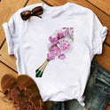 T-shirt Kawaii Rose Gold Wine Glass