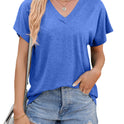 Summer Women's V-neck Loose Short Sleeve T-shirt Top