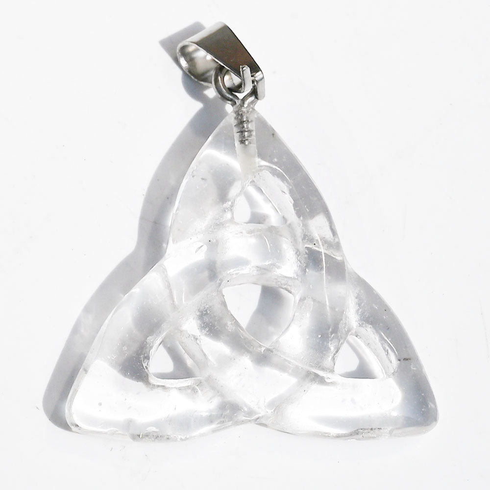 Natural Crystal Stone Celtic Knot Pendant Ornaments
