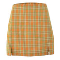 High Waist Plaid Skirt