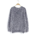 Women's Loose Candy Colored Mohair Pullover Sweater