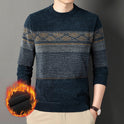 Chenille Velvet Padded Sweater Middle-aged Men's Clothing Thick Warm Jacquard