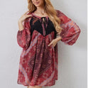 Leisure Long Sleeved Floral Print Dress