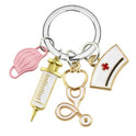 Nurse Doctor Mask Keychain Medical Ambulance Key Ring