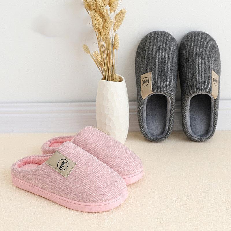 Home plus velvet couple cotton shoes