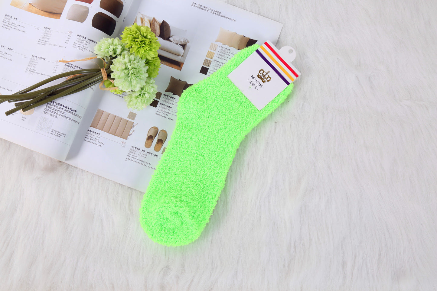 Solid Color Thick Warmth Floor Socks