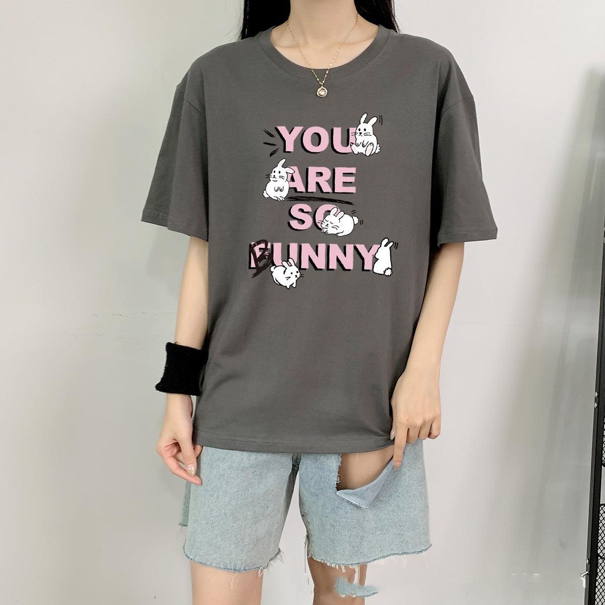 Rabbit Cotton Schoolgirl Short Sleeve Top