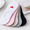 Heart Print Women's Socks Love Invisible Boat Socks Silicone Non-slip Short Socks